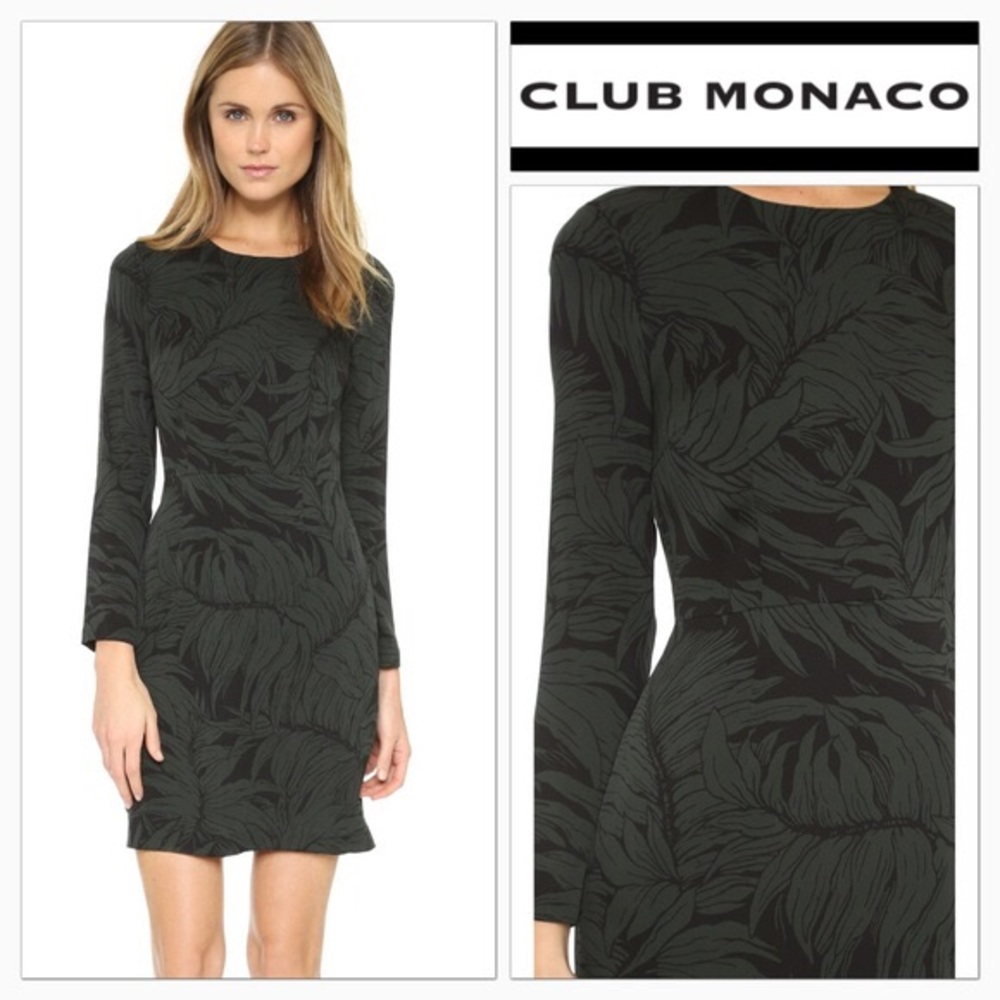 Club Monaco 00 silk dress with leaf detail